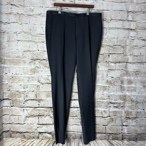 NWT Boss Hugo Boss Wool Blend Trouser Men's 40R Black Dress Pants Unfinished Hem